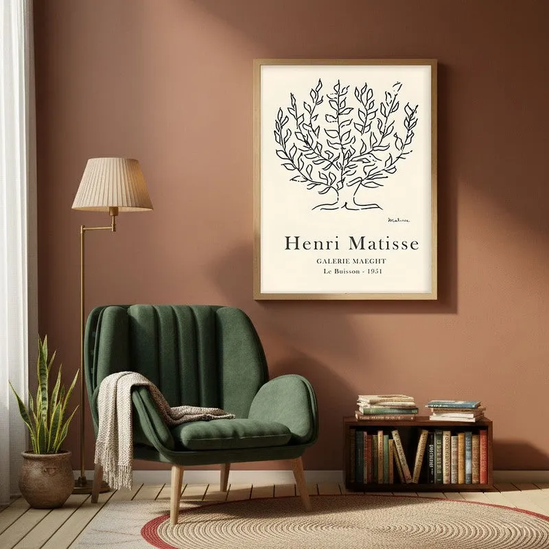 Rooted Silence Canvas Wall Painting With Brown Frame media 1