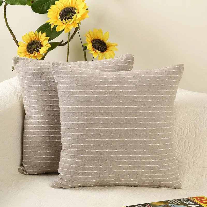 Chloris Cotton Cushion Cover (Beige) - Set Of Two media 2