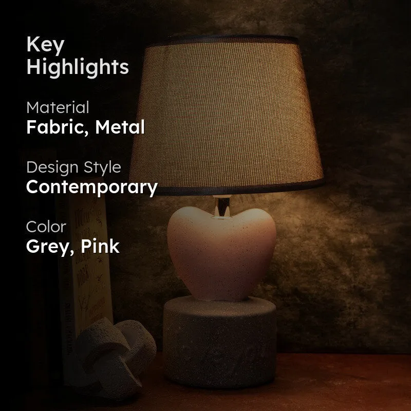 AarviDecor Everly Decorative Fabric Table Lamp - Grey media 2