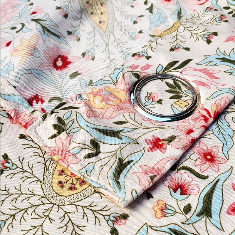 Ocane Floral Cotton Curtain - Set Of Three media 3