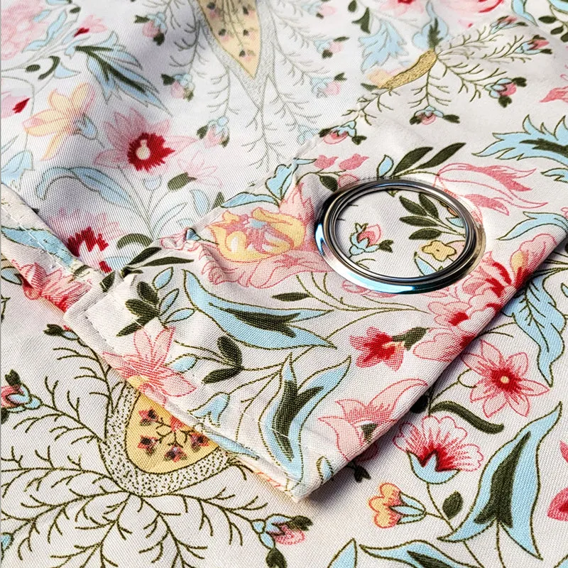 Ocane Floral Cotton Curtain - Set Of Three media 3