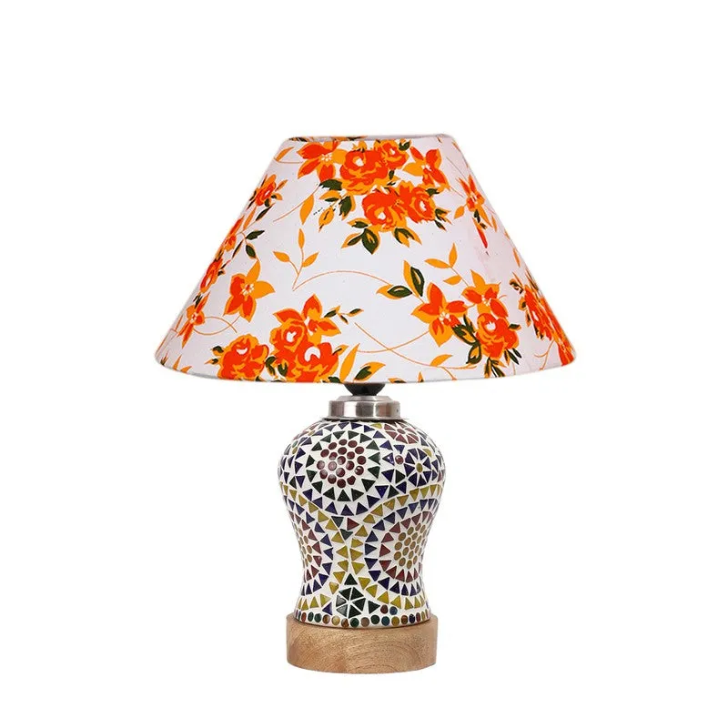 Aurenique Fleur Cone Wooden Table Lamp - Multicolor media 5