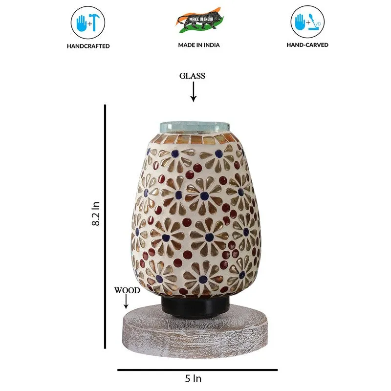 Lumarae Glass Table Lamp With Wooden Base - Multicolor media 8