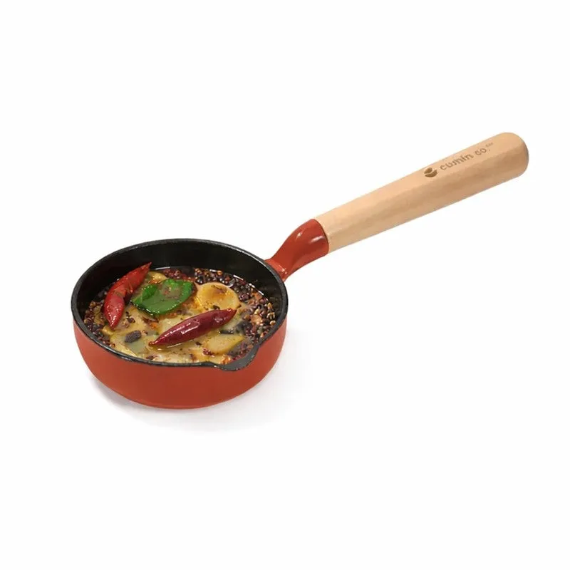 Cumin Co Enamel Cast Iron Tadka Pan (250 mL) - Rust media 3