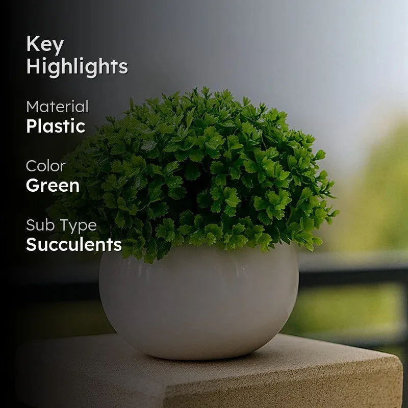 Faux Green Bush (9 cms) - Set Of Four media 2