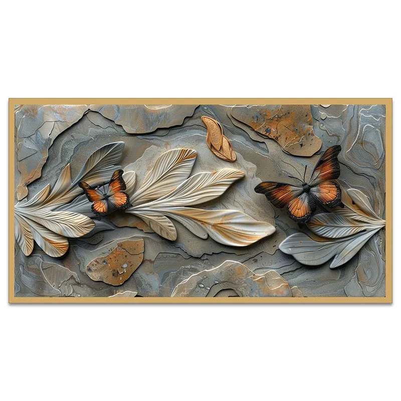 Leaf Relief Canvas Wall Painting media 5