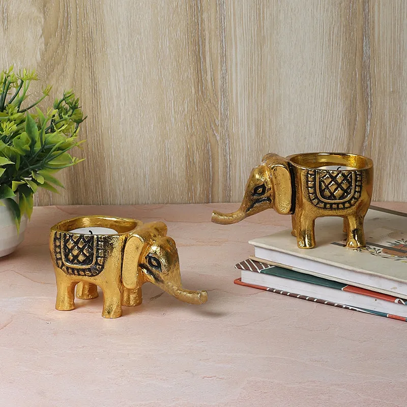Trunk & Flame Tea Light Holder - Set Of Two media 1