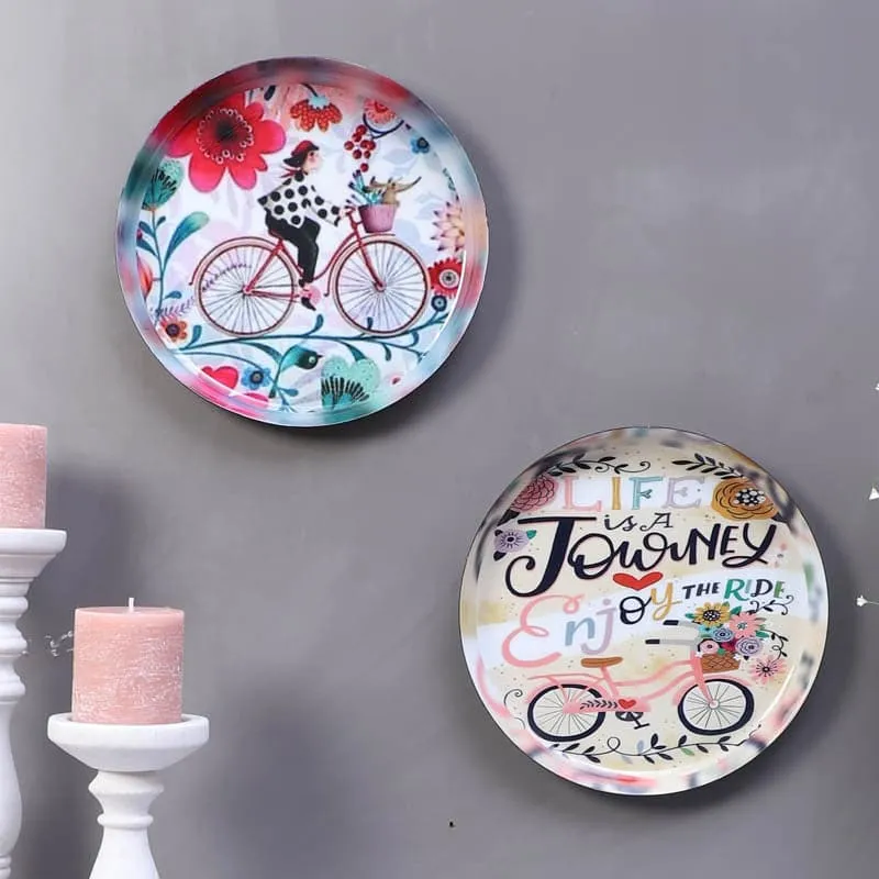 Bicycle Journey Wall Plate - Set Of Two media 1