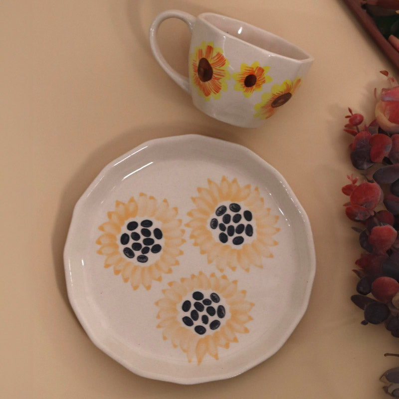 Sunflower Cup & Snack Plate - Two Piece Set - Bundles
