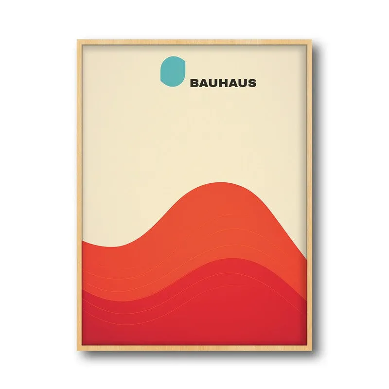 Red Wave Archival Canvas Wall Art - Natural Brown Frame media 5