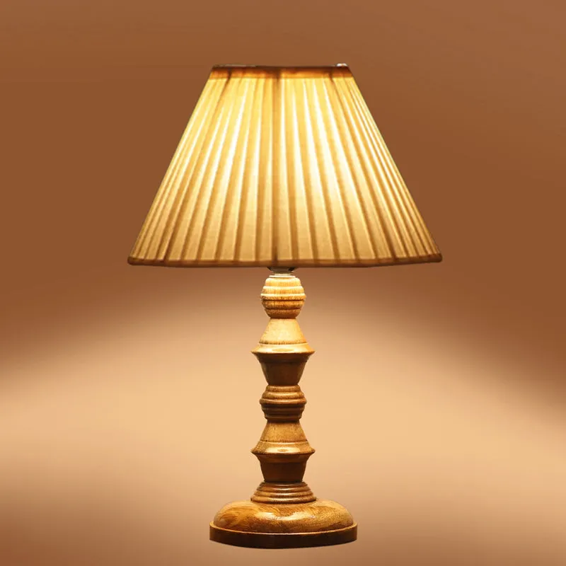 Pleatra II Timber Wooden Table Lamp - White,Brown media 5