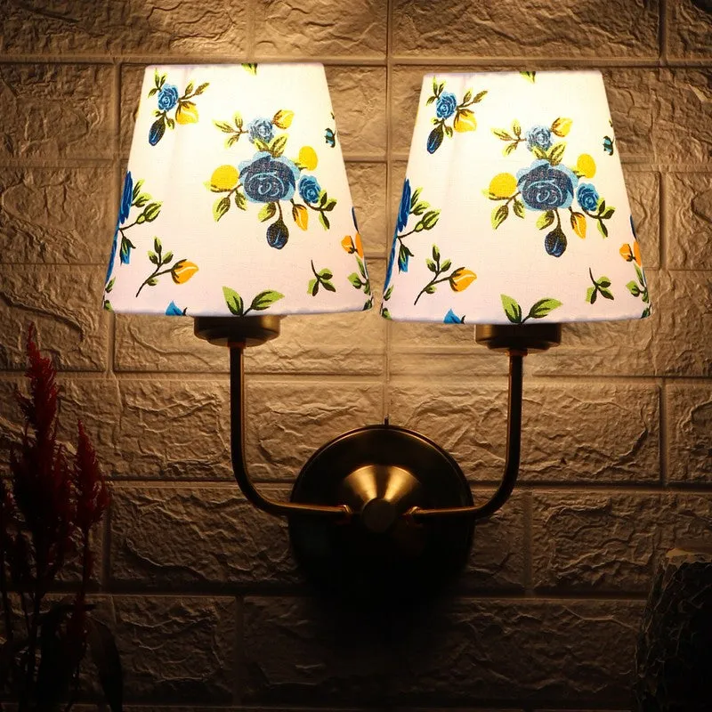 Floranira Fleur Duo Cone Metal Wall Lamp - White,Blue media 4