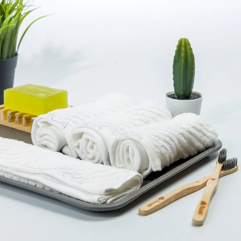 Nautica Dove Cotton Hand & Face Towel (White) - Set Of Four media 3