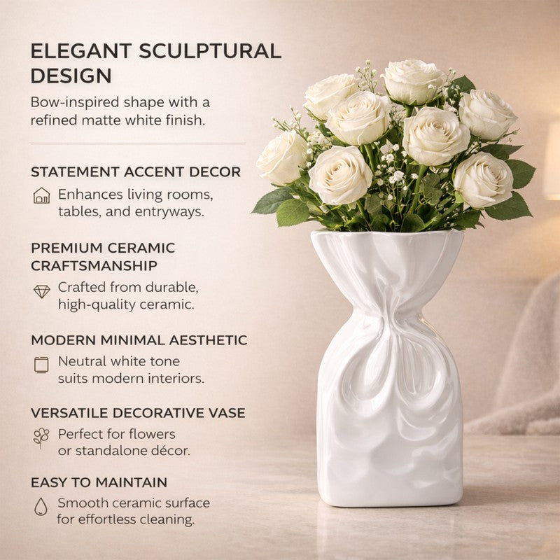 Gildora Ceramic Vase - White media 7