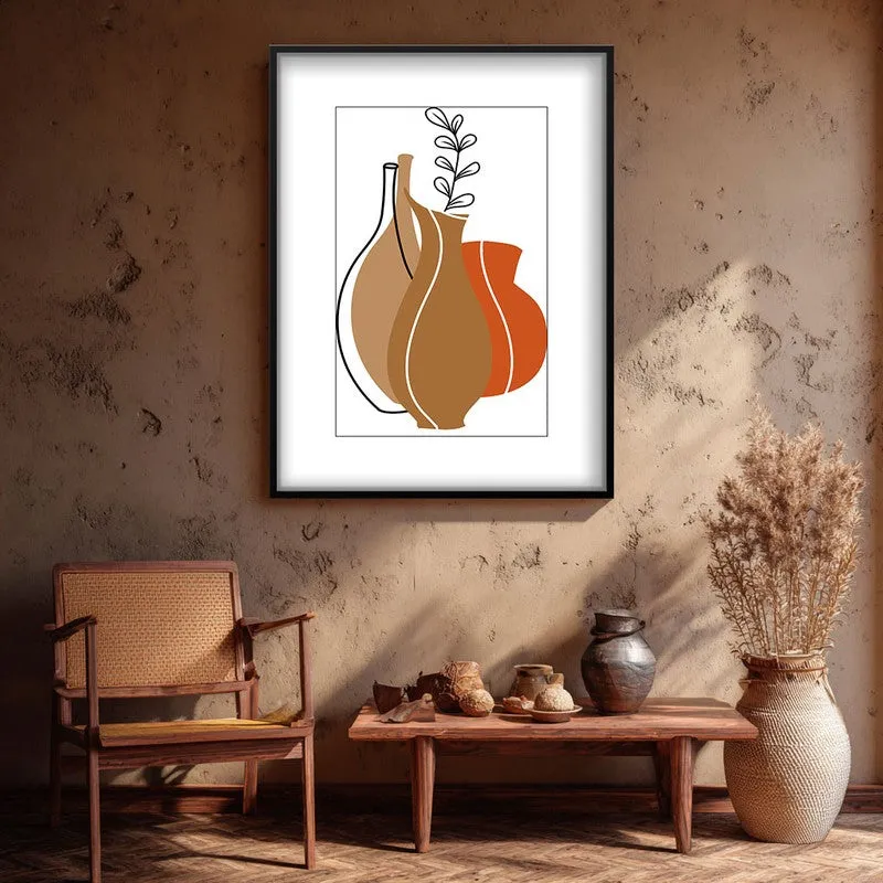 Earthen Jars Canvas Wall Painting With Black Frame media 5