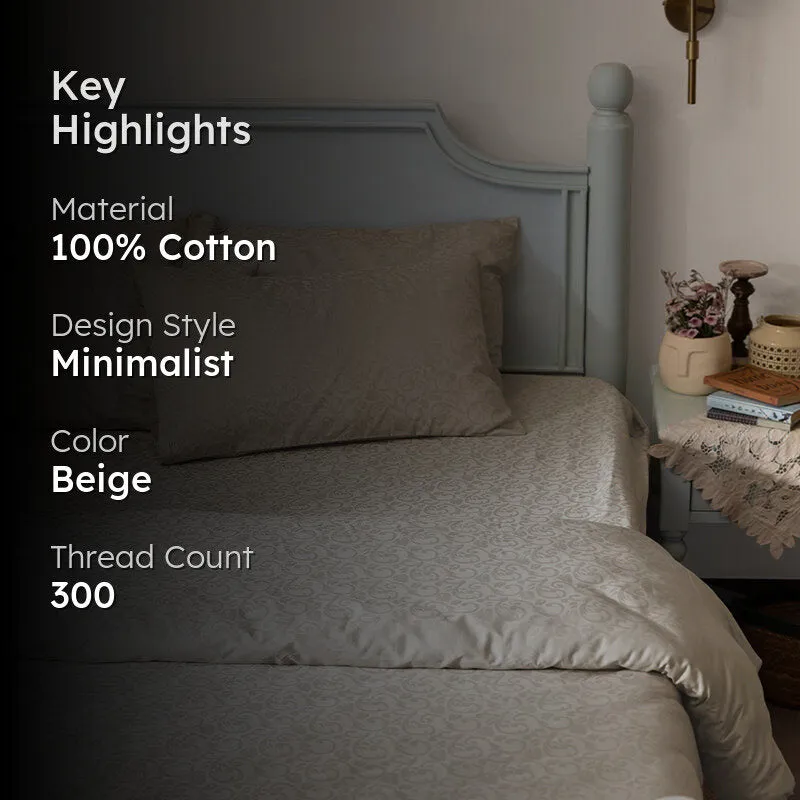 Coral Bloom Jacquard Duvet Cover - Beige media 2