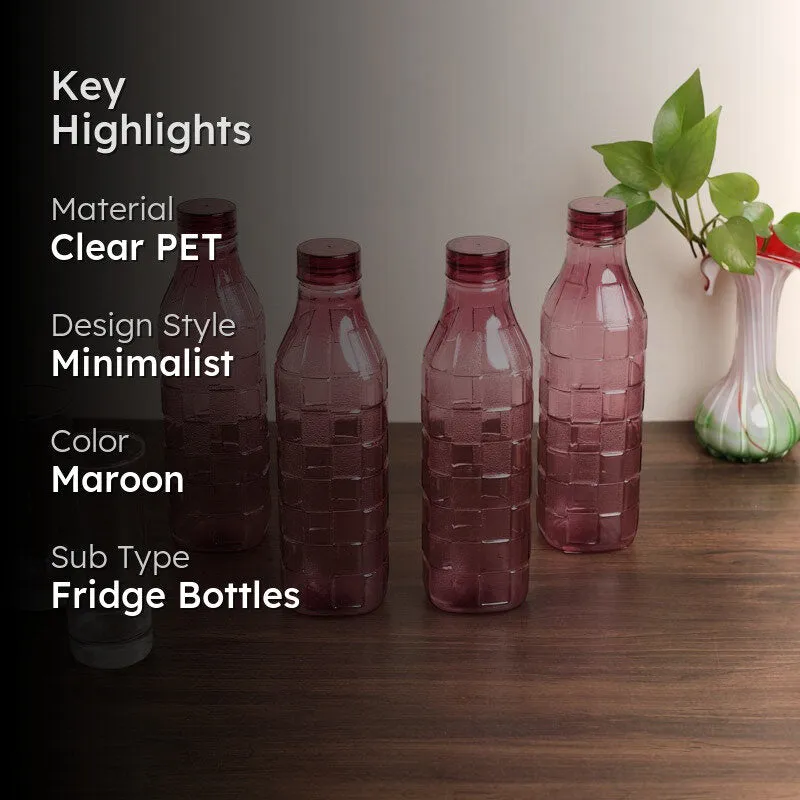 PureGrid Maroon Clear PET Bottle (1000 mL Each) - Set Of Four media 2