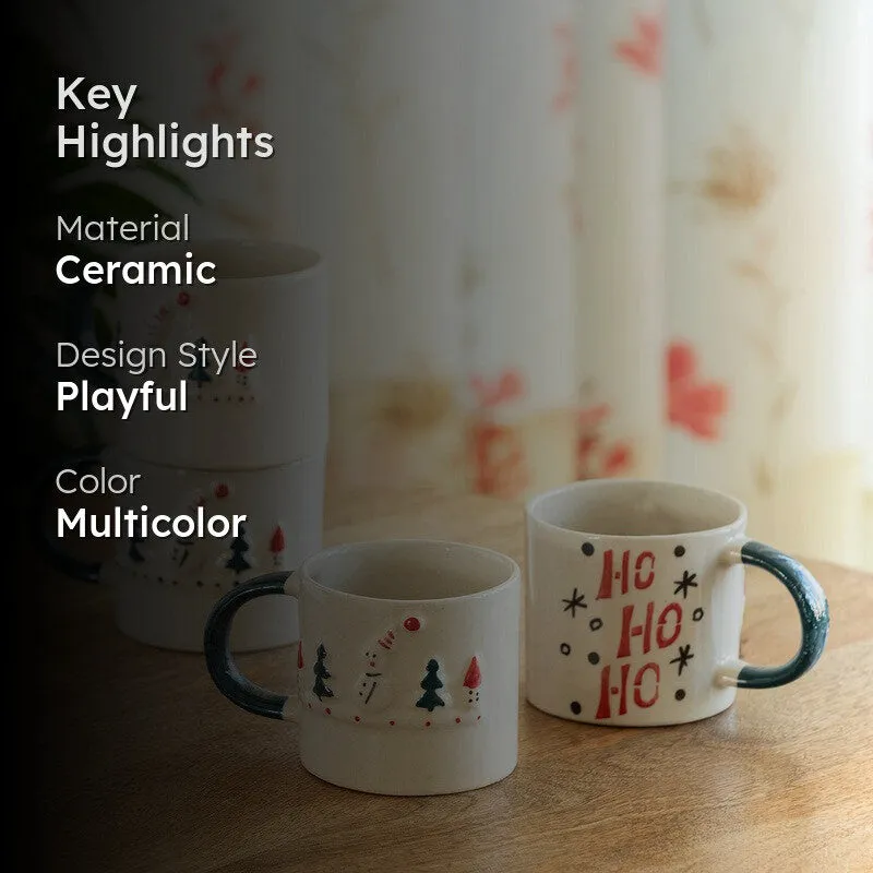 Christmas Ceramic Coffee Mug (330 mL Each) - Set Of Four media 2