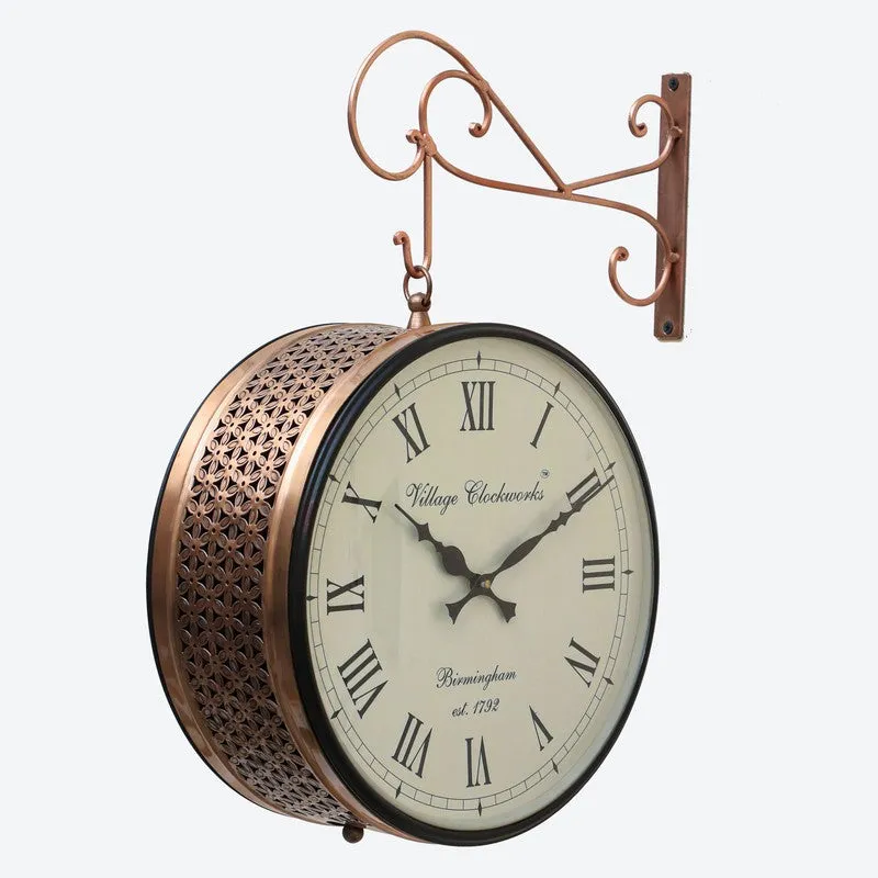 Platform Precision Double - Sided Vintage Wall Clock - Copper media 7