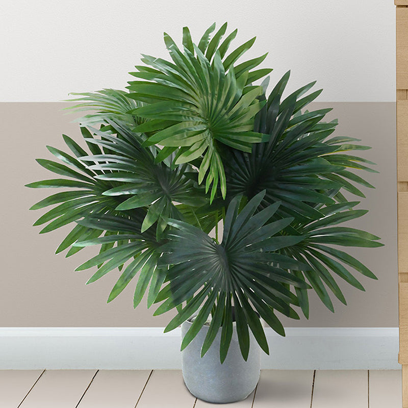Faux Everlasting Fan Palm With Black Plastic Pot - 58 cm media 7