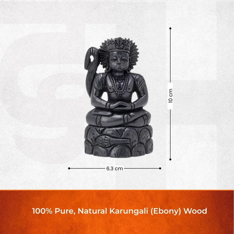 Lord Hanuman Divine Ebony Wood Idol media 8
