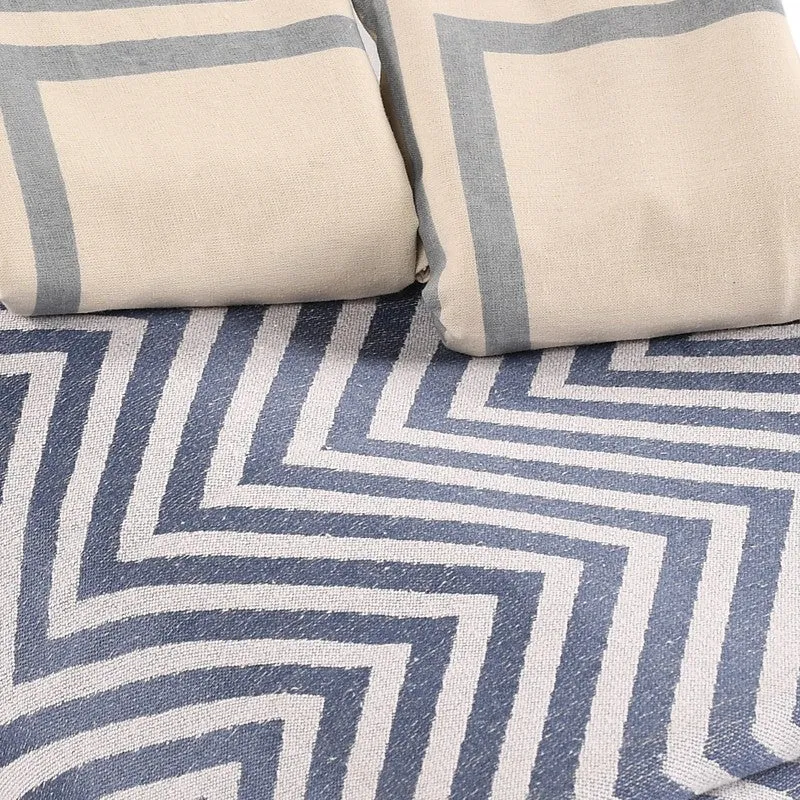 Wave Whisper Cotton Bedsheet (Blue) - 224 TC media 6
