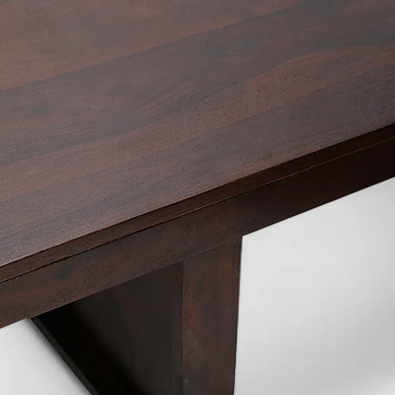 Drexon Sheesham Wooden Center Table with Stools (Deep Brown,Grey) - Five Piece Set media 5