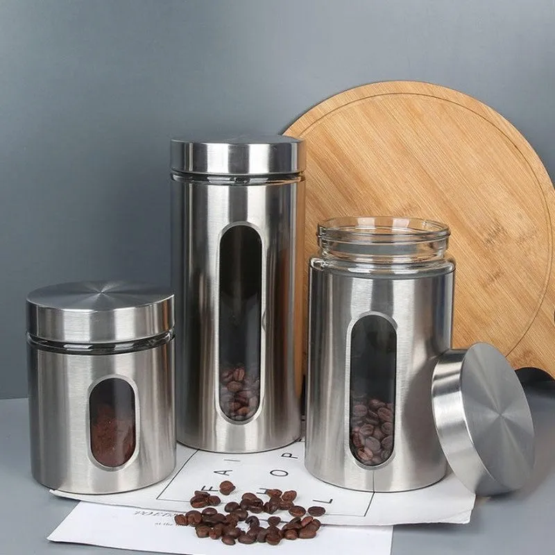Fresh Keep Stainless Steel Jar (800 mL/650 mL/350 mL) - Set of Three media 7