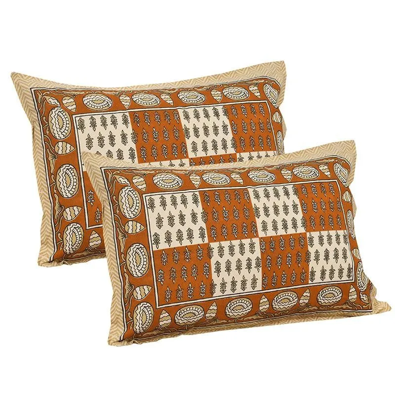 Kumuda Printed Cotton Bedsheet (Brown) - 160 TC media 5