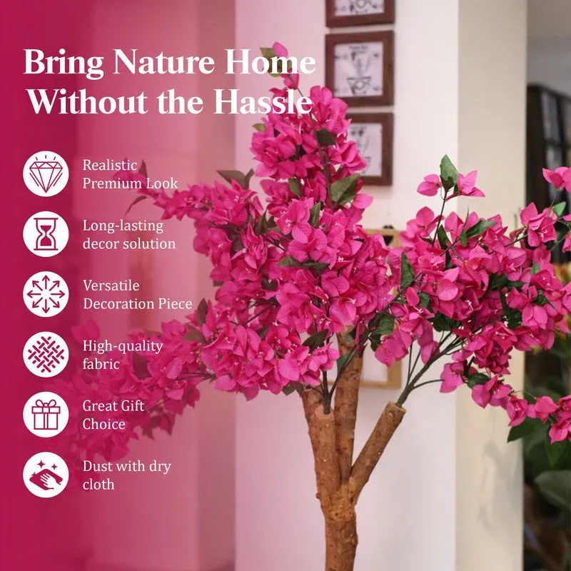 Serenity Bougainvillea Artificial Plant With Black Plastic Pot - 165 cm (5.4 ft) media 10