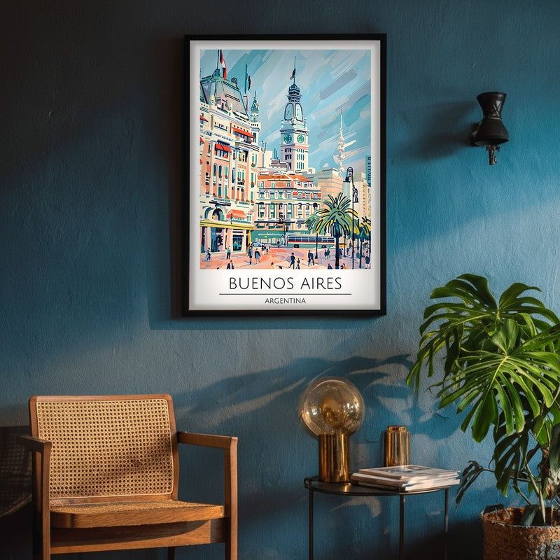 Vintage Buenos Aires Framed Canvas Wall Painting media 4