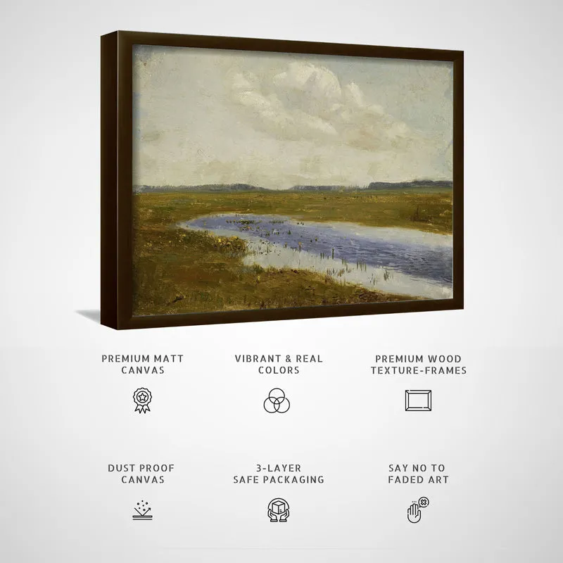 Splash OF Blue Wood Wall Art With Frame - Black media 4