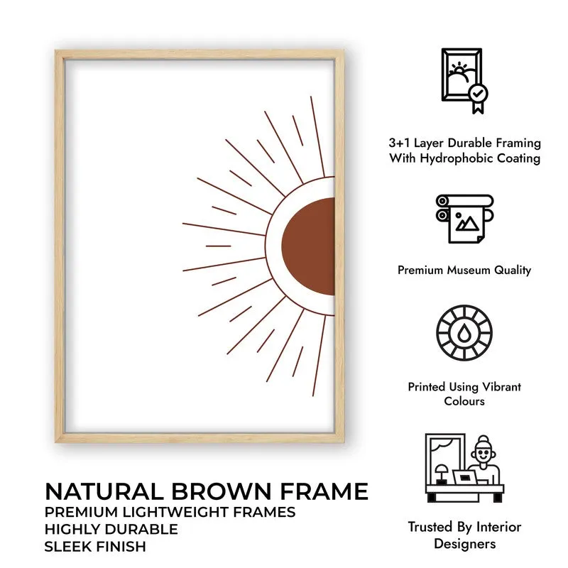 Amber Ray Canvas Wall Painting With Brown Frame media 9