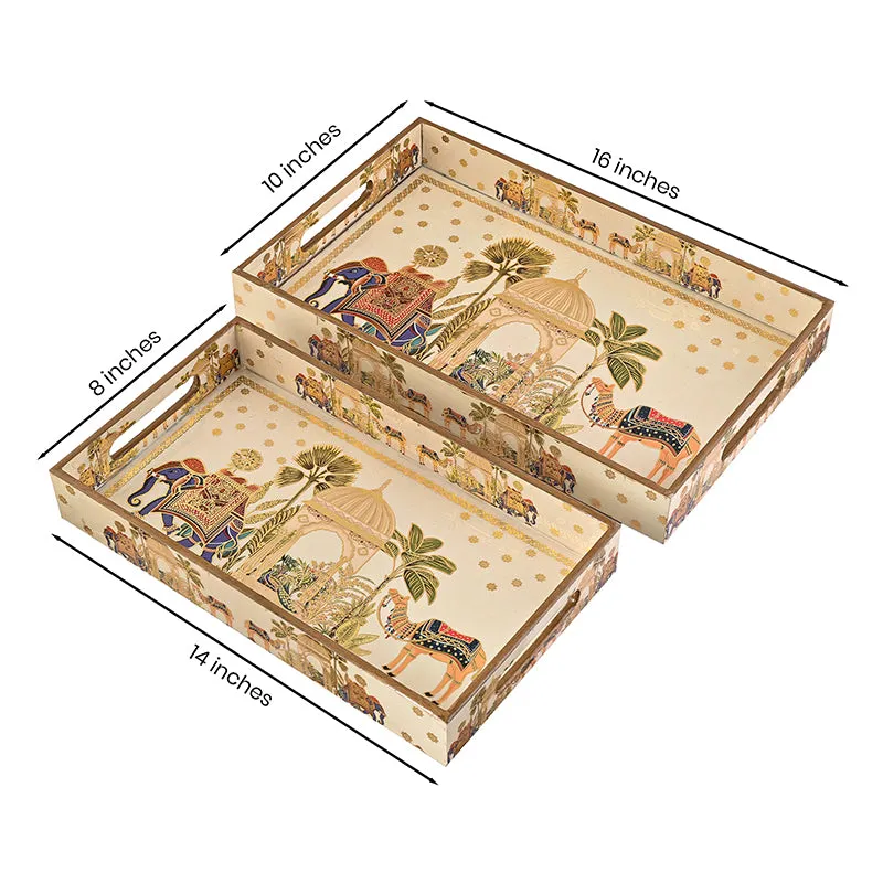 Rajvaha Wood Serving Tray - Set Of Two media 9