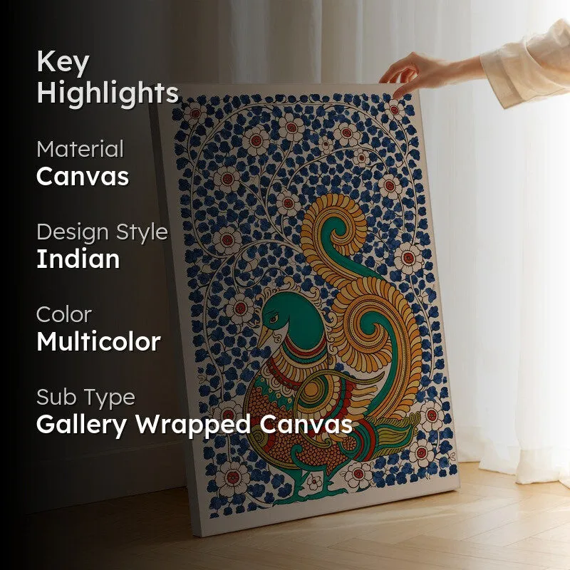 Peacock Serenity Canvas Wall Art & Paintings media 2