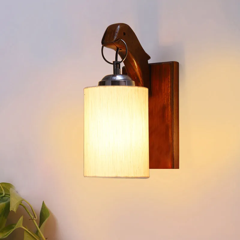 Estrella Wooden Wall Lamp - White media 1