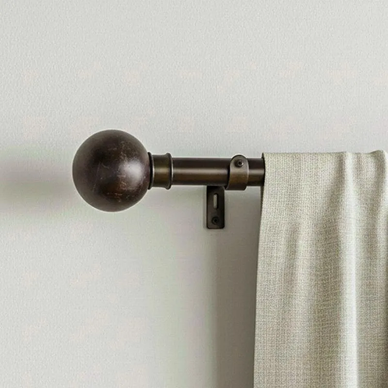 Orbette Extendable 1" Single Curtain Rod With Round Finial & Brackets media 1