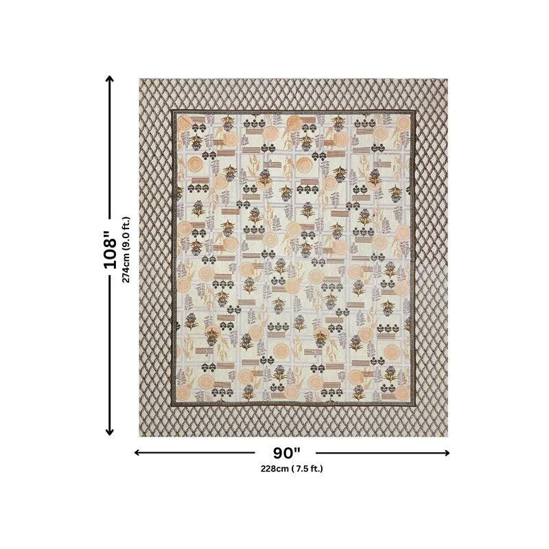 Jardin Joy Floral Cotton Bedsheet (Brown) - 140 TC media 6