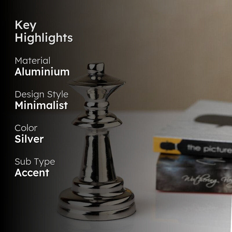 Chess Charm Queen Showpiece - Silver media 2