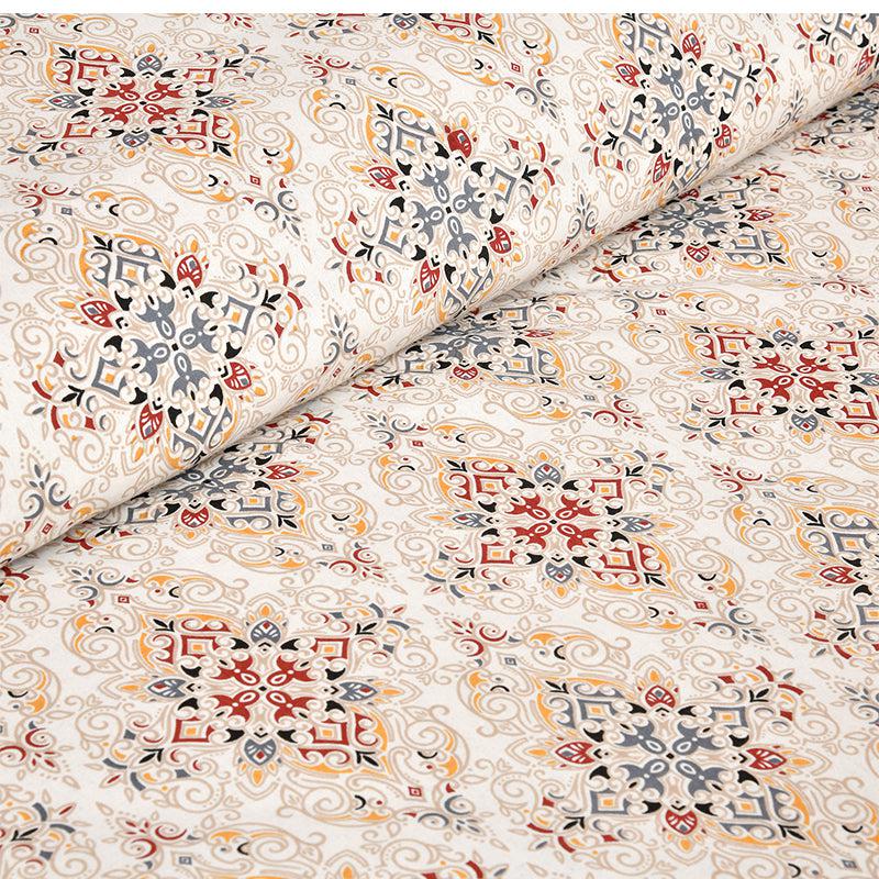 Rakta Ethnic Cotton Bedsheet (Ivory) - 180 TC media 3