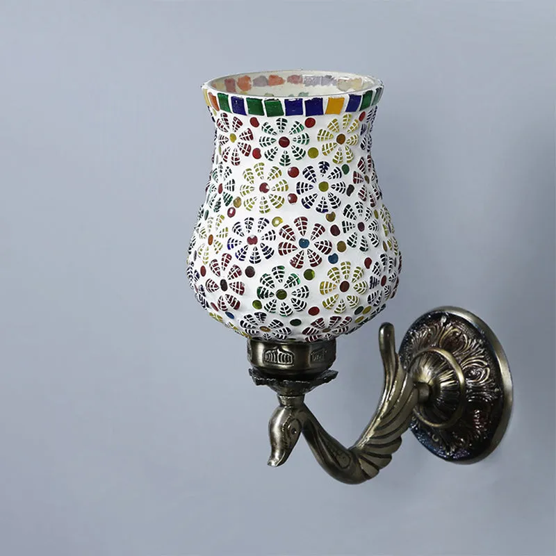 Omra Retro Mosaic Glass & Metal Wall Lamp media 6