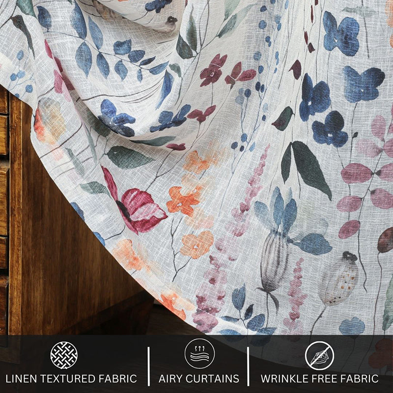 Glissar Linen Texture Sheer Curtain - Set Of Two media 7
