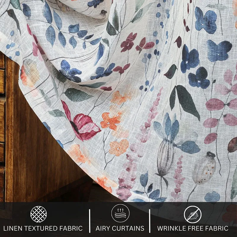 Glissar Linen Texture Sheer Curtain - Set Of Two media 7