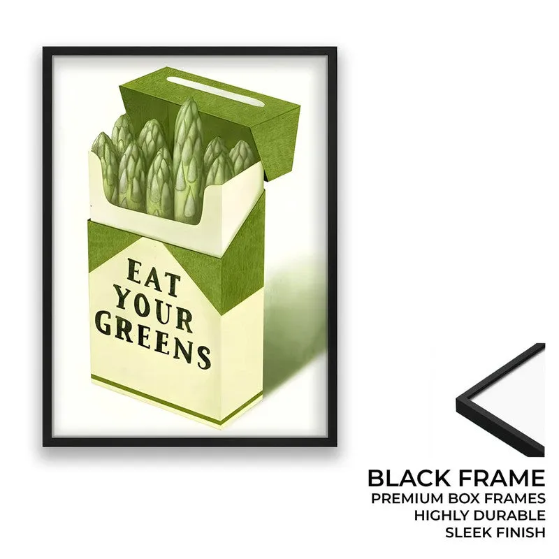 Eat Your Greens Archival Canvas Wall Art - Black media 8