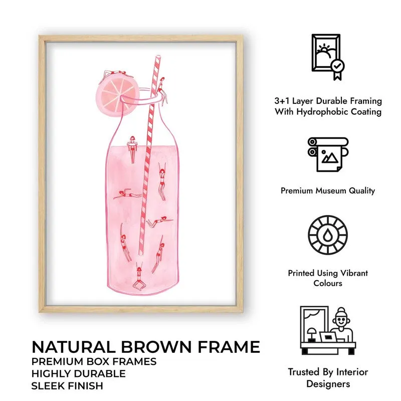 Summer Bloom Sip Archival Canvas Wall Art - Brown media 11