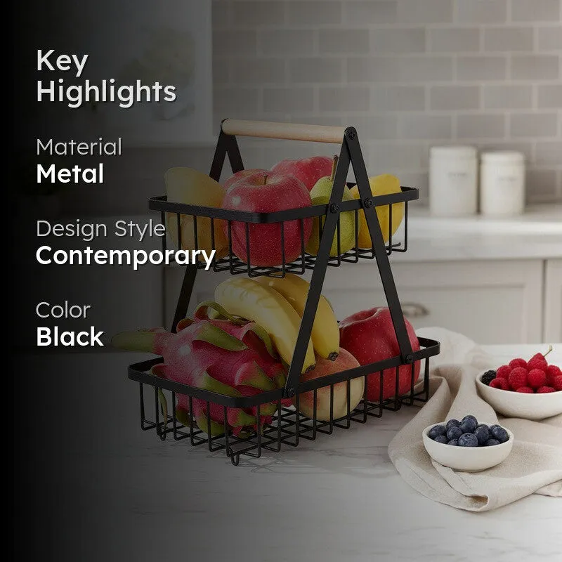Fresh Stack Metal Fruit Basket - Black media 2