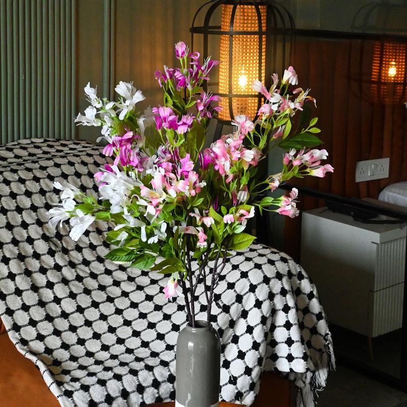 Faux Pastel Japanese Honeysuckle Flower Bunch - Set Of Three media 3