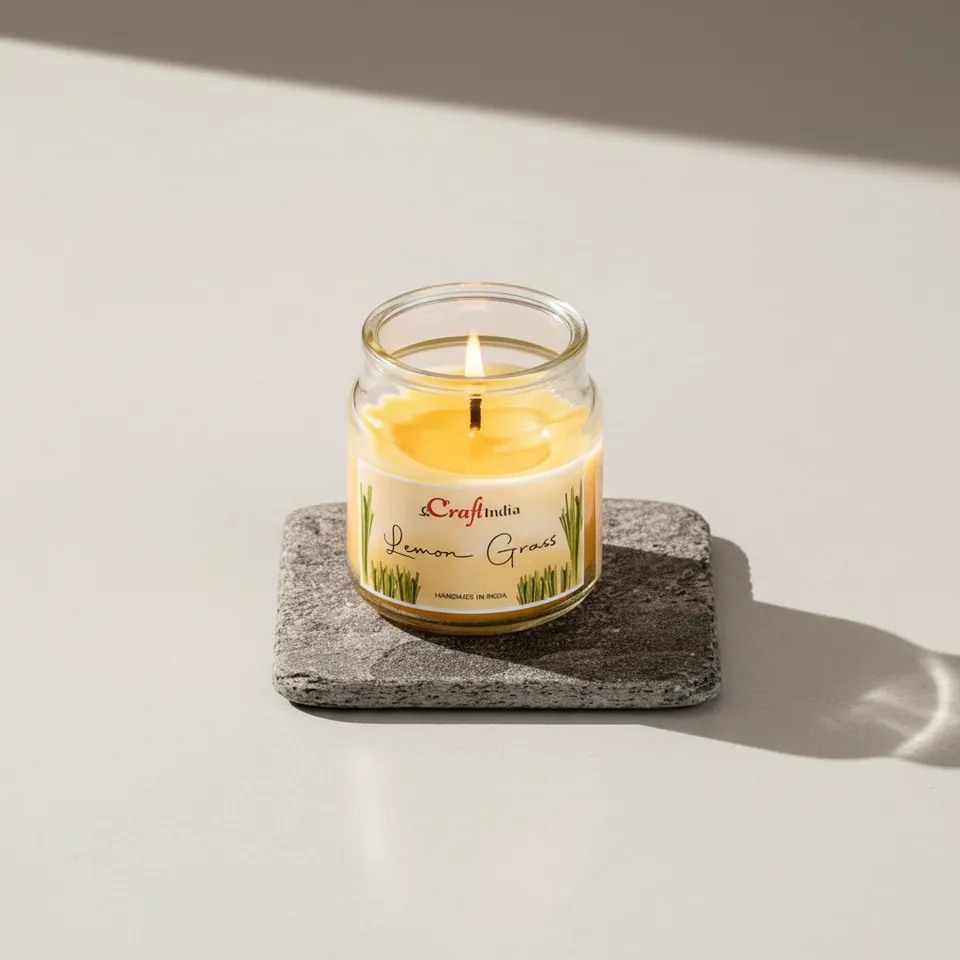 Nithya Lemongrass Scented Jar Candle media 1