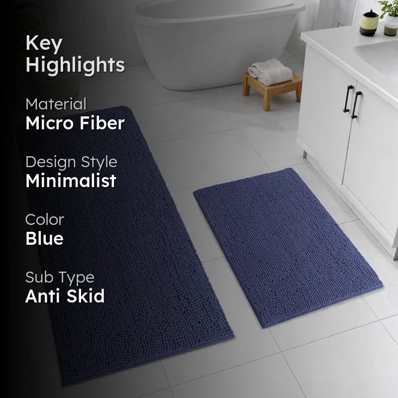 MonoSoft Microfiber Bath Mats (Navy) - Set Of Two media 2