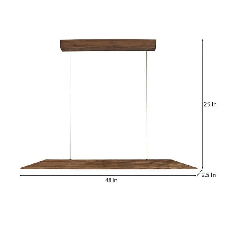 Fiamma Linear LED Wooden Ceiling Lamp - Brown media 8